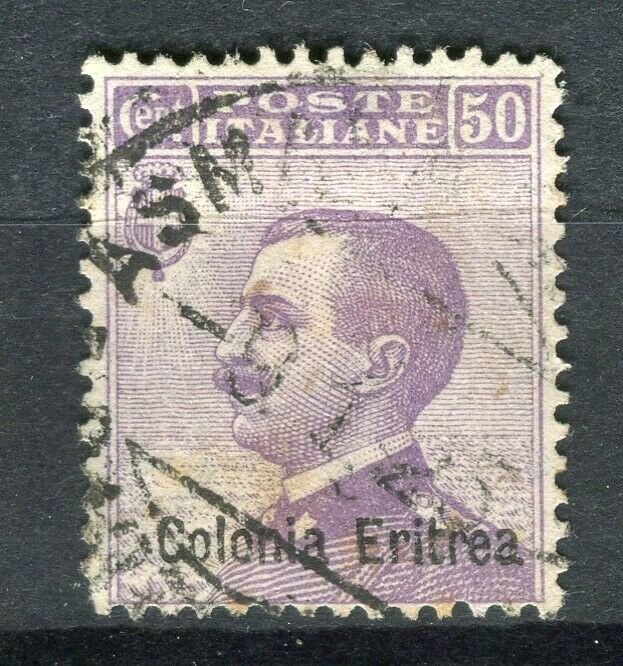 ITALY; ERITREA 1900s early Emmanuel issue fine used 50c. value