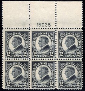 Scott 610 2c Harding Plate Block of 6 - NH  ⭐⭐⭐⭐⭐