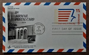 United States #UXC14 11c Stylized Eagle FDC with Artcraft cache (1974)