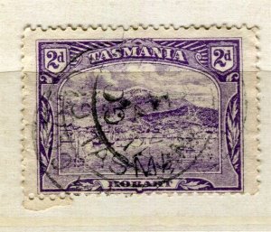 TASMANIA; 1902 early pictorial issue used shade of 2d. value Postmark