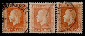 NEW ZEALAND GV SG430c + 430ca + 430cc, 1s SHADES, FINE USED. Cat £1125. P 14x14½