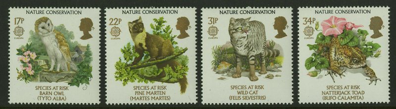 Great Britain SC1141 - 1144 Species At Risk Barn Owl Pine Marten Wild Cat Toad 