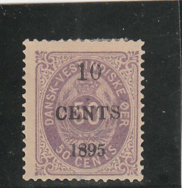 Danish West Indies  Scott#  15  MH  (1895 Surcharge)