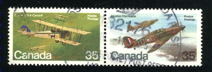 Can #876a   -1   pair     used VF 1980 PD