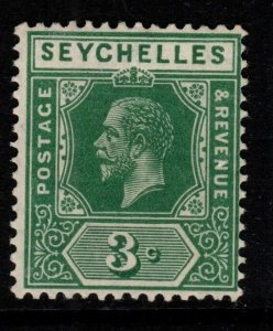 SEYCHELLES SG83 1917 3c GREEN MTD MINT