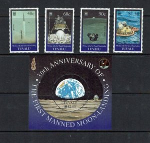 Tuvalu: 1999, 30th Anniversary  First Manned Moon Landing, MNH set + M/Sheet