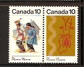 Canada #580-1Iroquoian Indians attached Pair Mint NH