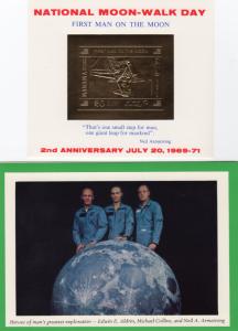 Manama 1971 Mi#Bl125 Anniversary of Apollo 11 Gold SS Imperf.Booklet