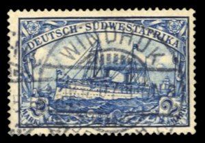 German Colonies, German South West Africa #22 Cat$35, 1901 2m blue, used, sig...