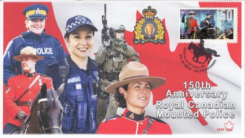 CA23-004, 2023, 150 Years Royal Canadian Mounted Police, First Day of Issue, Pic