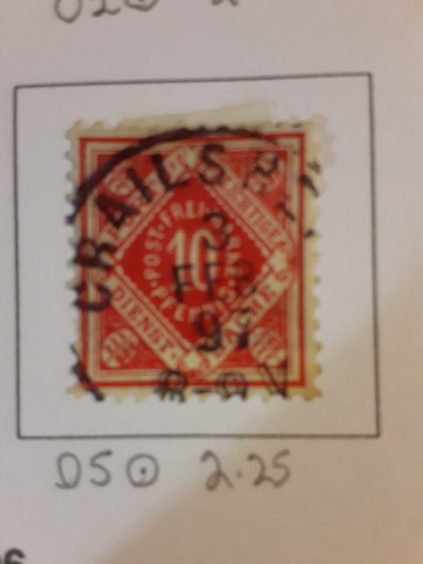 *Wurttemberg #O5              Used