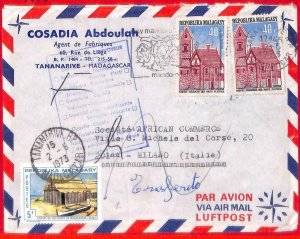 aa3925 - MADAGASCAR - POSTAL HISTORY -   COVER 1973   FIRE PREVENTION matches