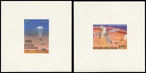 Central Africa 257-258,C151-C153, MNH, Viking Space Missions 5 proof cards