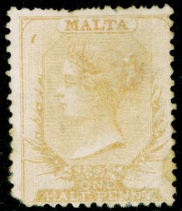 MALTA SG3, ½d buff, UNUSED. Cat £850. NO WMK.