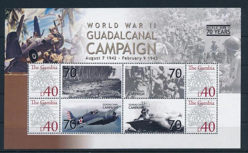[81141] Gambia 2008 Second World war Guadalcanal campaign Sheet MNH