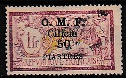 Cilicia 1920 Scott 126 Surcharge and overprint on French Stamp used