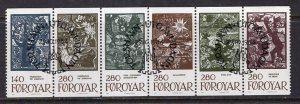 Faroe Islands 1984 Fairy Tales Strip of 6 CTO Used #115-20