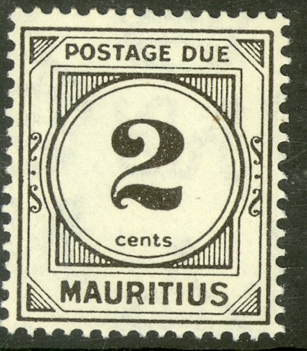 MAURITIUS 1933-54 KGV 2c Black POSTAGE DUE Sc J1 MLH