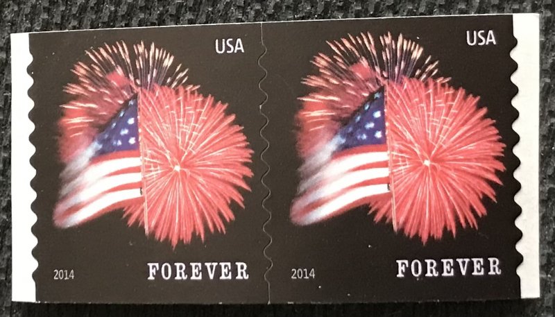 US #4854 MNH Coil Pair Ft McHenry Flag/Fireworks SCV $2.20