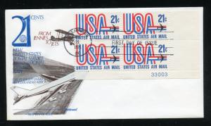 US C81 21c Air Mail USA PB UA Fleetwood FDC
