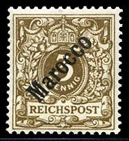 German Colonies, German Offices in Morocco #Mi. I Cat€170, 1889 unissued 3p...