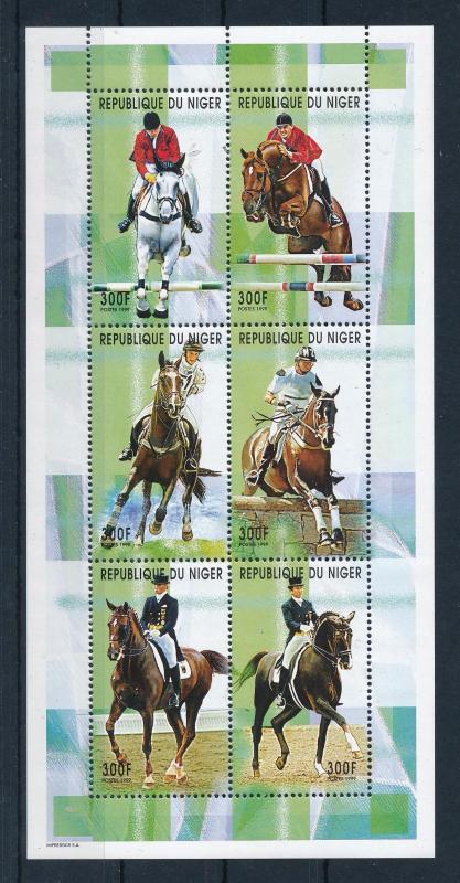 [57834] Niger 1999 Horse riding Equestrian MNH Sheet