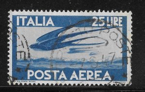 Italy Scott C111 Used LH - 1946 25l Swallows in Flight - SCV $13.00