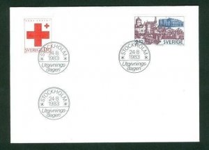 Sweden. FDC 1983 Red Cross Helgeandsholmen. Engraver Martin  Mock