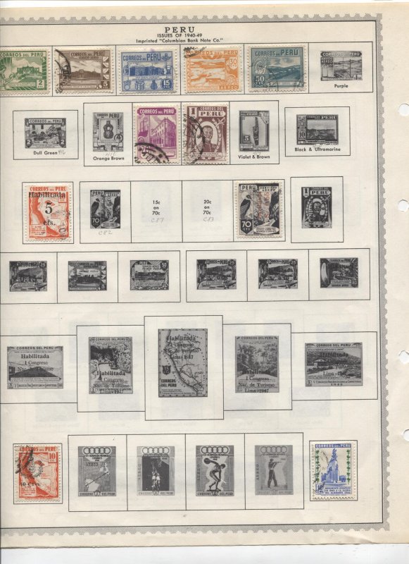 STAMP STATION PERTH Peru #Around 120 Stamps on Paper Mostly Used/Mint Unchecked