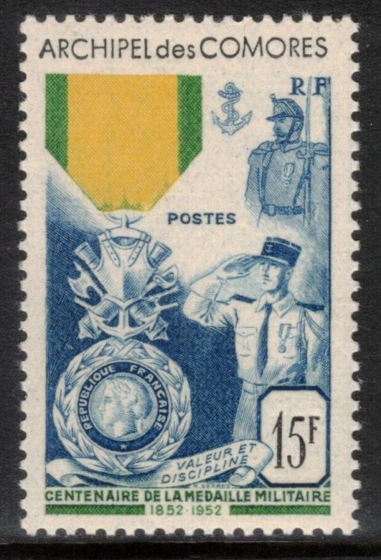 COMORO ISLAND 1952 Military Medal; Scott 39; MNH