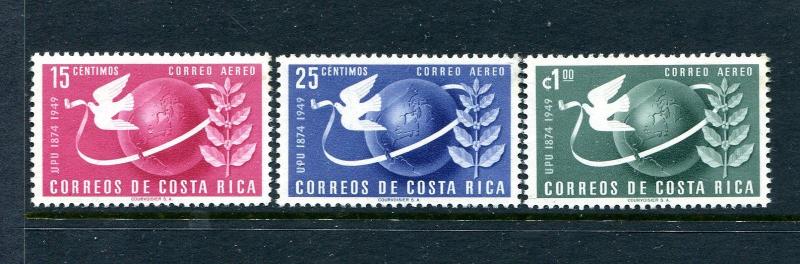 Costa Rica C186-C188, MH, Symbols of UPU 1950. x31261