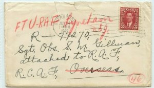 3c surface RAF then to West Africa 1942 notation Aug 1 42 military cover Canada