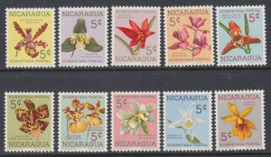 Nicaragua RA66-RA75 Flowers MNH VF