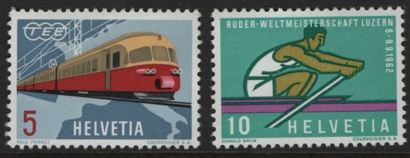 SWITZERLAND, 412-415, MNH, 1962, TRANS EUROPE EXPRESS, ROWER