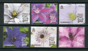 Guernsey 1227 - 1232 Clematis Varieties, Flowers Stamp Set MNH 2013