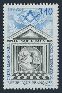 France 2328,MNH.Michel 2942. Human Rights,Mixed Masonic Order,centenary,1993.