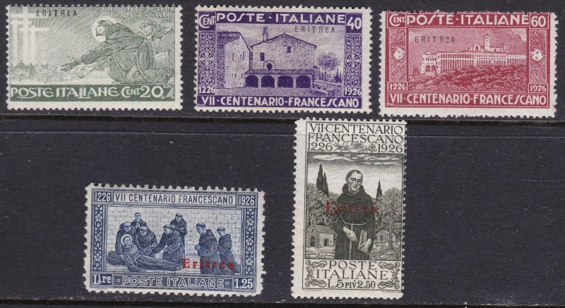 1926 Eritrea, N° 102/106 , San Francesco, 5 Values,MNH