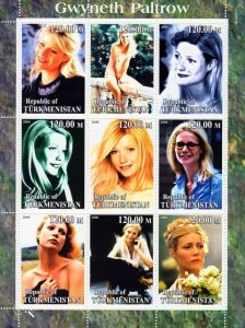 Turkmenistan 2000 GWYNETH PALTROW American Actress Perforated Mint (NH)