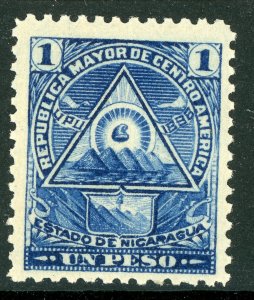 Nicaragua 1898 Coat of Arms 1P Original Seebeck Unwmk Scott 109J Mint Z754