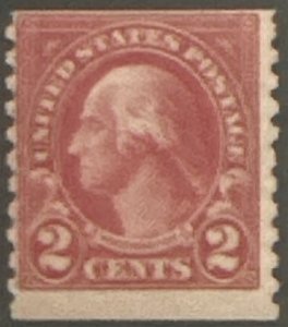 Scott #599 1923 2¢ George Washington rotary perf. 10 vertically MNH OG