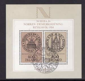 Iceland  #564  cancelled  1982  Nordia `84 Seal of Bishop   sheet