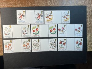 GUERNSEY # 543-550-MINT NEVER/HINGED--COMPLETE SET OF GUTTER PAIRS--1995