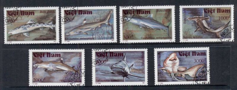 Vietnam 1991 Marine Life Fish, Sharks CTO