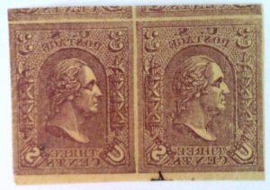 Scott #79-E8a - 3c Violet - Pair - Loewenberg Decalcomania - Essay