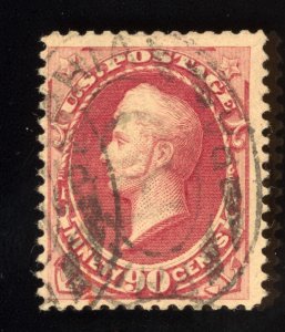 US Scott 191 Used 90 Cent Carmine 1882  Lot T916 bhmstamps