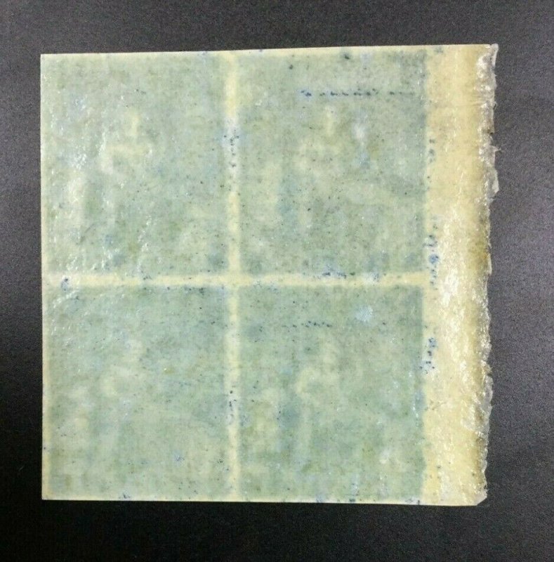 MOMEN: BARBADOS SG #5a BLOCK 1852-5 SLATE BLUE MINT OG VLH £112++ LOT #62033