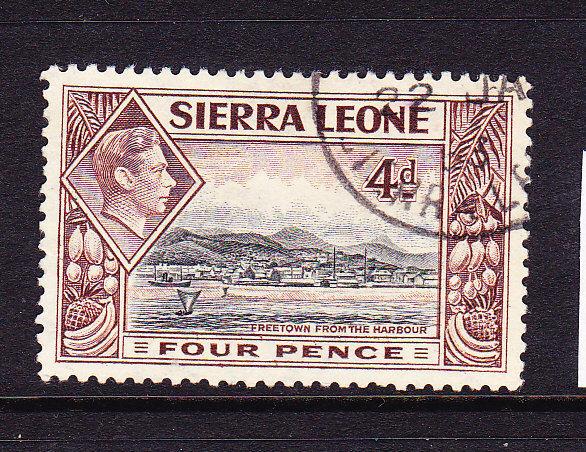 SIERRA LEONE  1938-44  4d  KGVI PICTORIAL  FU  SG 193 