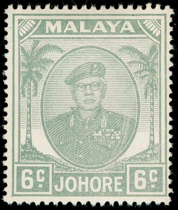 MALAYSIA - Johore SG137, 6c grey, M MINT. 
