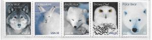 US#3292 $0.33 Artic Amimals strip of 5  (MNH) CV $4.25