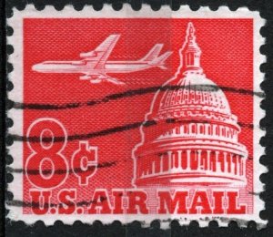 SC#C64 8¢ Jet Airliner Over Capitol Single (1962) Used